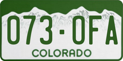 CO license plate 073OFA