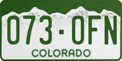 CO license plate 073OFN