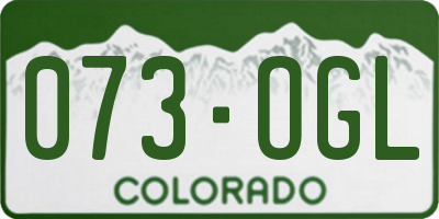 CO license plate 073OGL