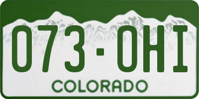 CO license plate 073OHI