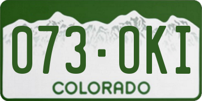 CO license plate 073OKI