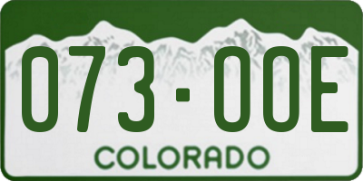 CO license plate 073OOE