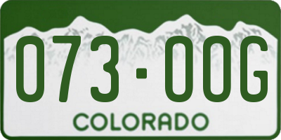 CO license plate 073OOG