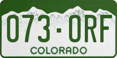 CO license plate 073ORF