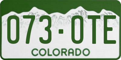 CO license plate 073OTE