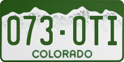 CO license plate 073OTI