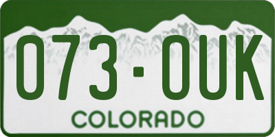 CO license plate 073OUK