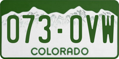 CO license plate 073OVW