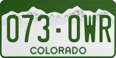 CO license plate 073OWR