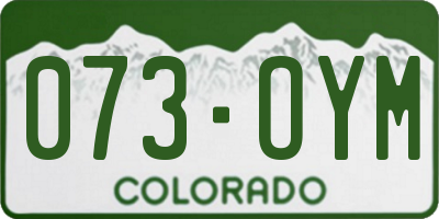 CO license plate 073OYM