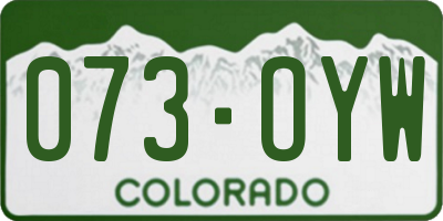 CO license plate 073OYW
