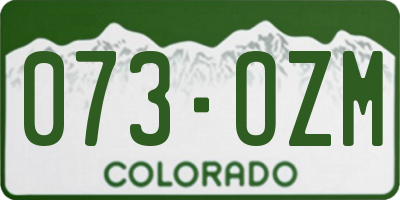 CO license plate 073OZM