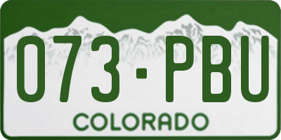 CO license plate 073PBU