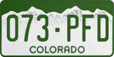 CO license plate 073PFD