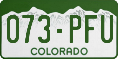 CO license plate 073PFU