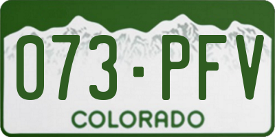 CO license plate 073PFV
