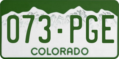 CO license plate 073PGE