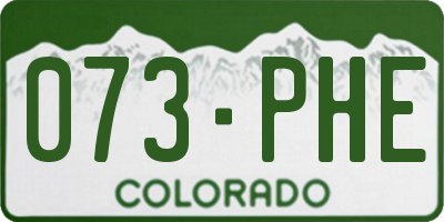 CO license plate 073PHE