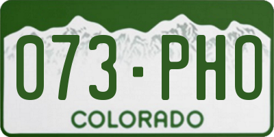 CO license plate 073PHO