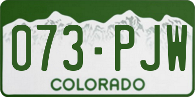 CO license plate 073PJW
