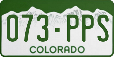 CO license plate 073PPS