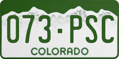 CO license plate 073PSC