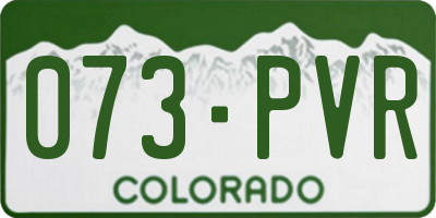 CO license plate 073PVR