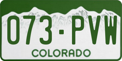 CO license plate 073PVW