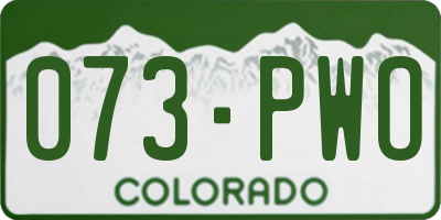 CO license plate 073PWO