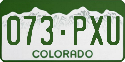 CO license plate 073PXU