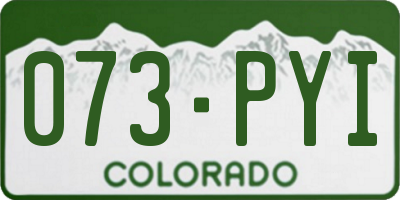 CO license plate 073PYI