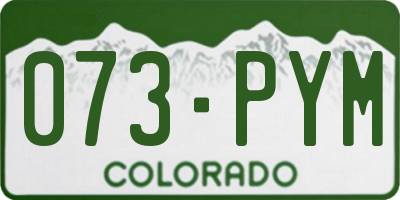 CO license plate 073PYM