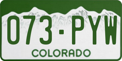CO license plate 073PYW