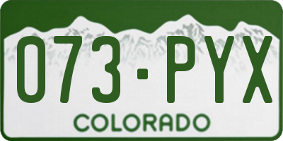 CO license plate 073PYX