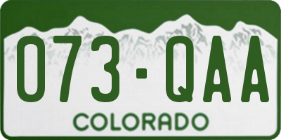 CO license plate 073QAA