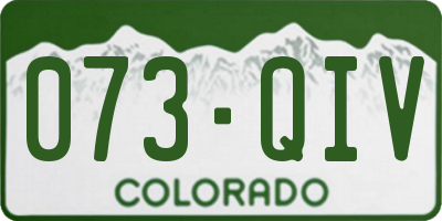 CO license plate 073QIV
