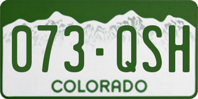 CO license plate 073QSH
