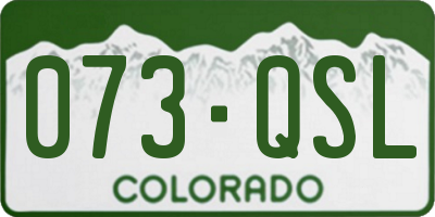 CO license plate 073QSL