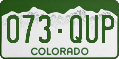 CO license plate 073QUP