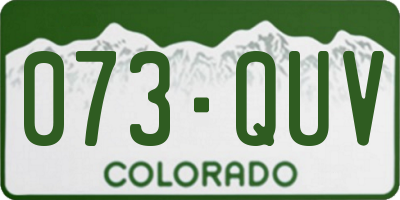 CO license plate 073QUV
