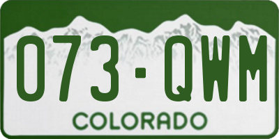 CO license plate 073QWM