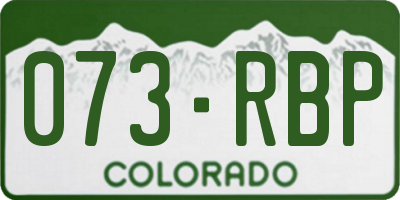 CO license plate 073RBP