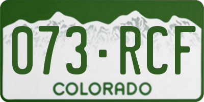 CO license plate 073RCF