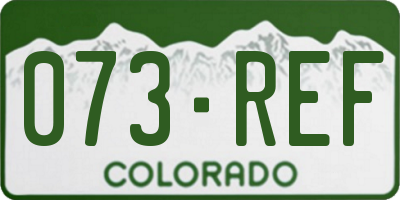CO license plate 073REF
