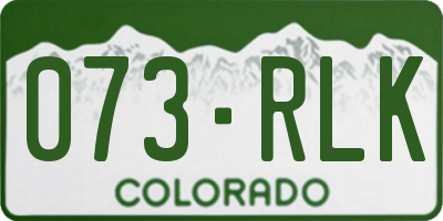 CO license plate 073RLK