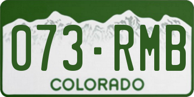 CO license plate 073RMB