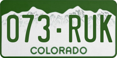 CO license plate 073RUK