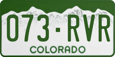 CO license plate 073RVR