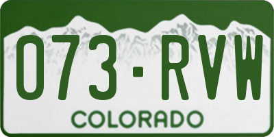 CO license plate 073RVW