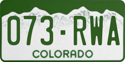 CO license plate 073RWA